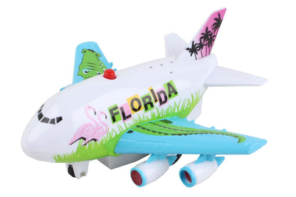 Florida Pullback Airplane Toy with Light and Take-Off Action Sound