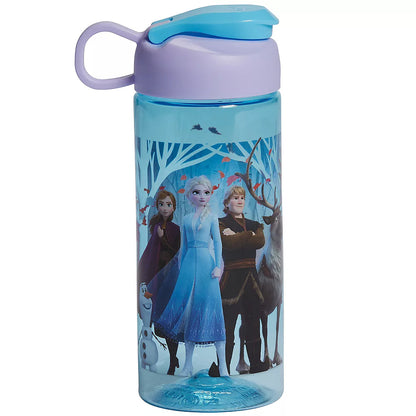 Disney Frozen 2 Kids Water Drinking Bottle, Made of Plastic, Leak-Proof Water Bottle (Elsa & Anna, 16 oz, BPA-Free) Random Style