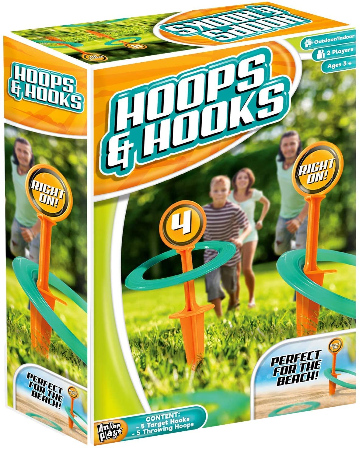 Fun a Ton Ring Toss Game for Kids and Adults Outdoor Toy Set (1 Pack) Hoop and Hooks Great Family Outdoors Game Toy