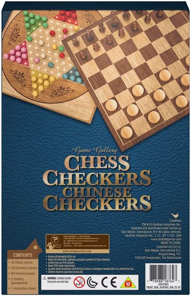 Game Gallery Chess, Checkers and Chinese Checkers Board Game Set