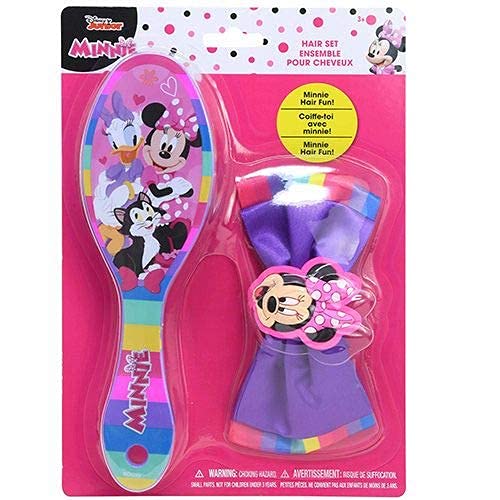 Minnie Mouse Brush & Bow Set - Featuring Minnie Mouse Oval Hairbrush and Hair Bow