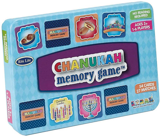 Hanukkah Memory Game in Collectible Tin - Jewish Holiday Chanukah Party Gift