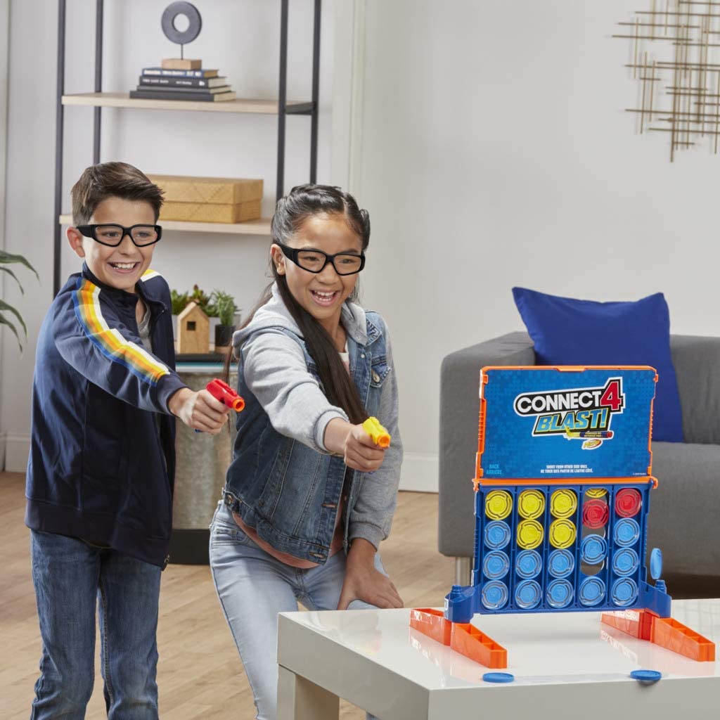 Hasbro Gaming- Connect 4 Blast - Fun Family Nerf Launcher and Nerf Foam Darts Game