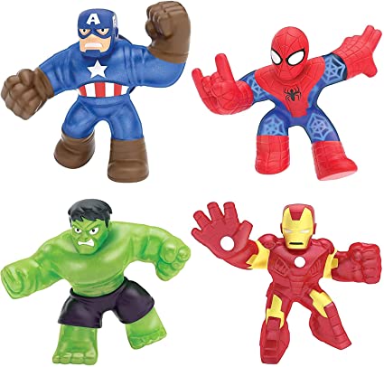Heroes of Goo Jit Zu Marvel Hero 4-Pack, Spider-Man, Hulk, Iron Man and Captain America