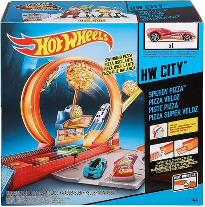 Hot Wheels Mattel Speedy Pizza Set, Includes one Hot Wheels vehicle.
