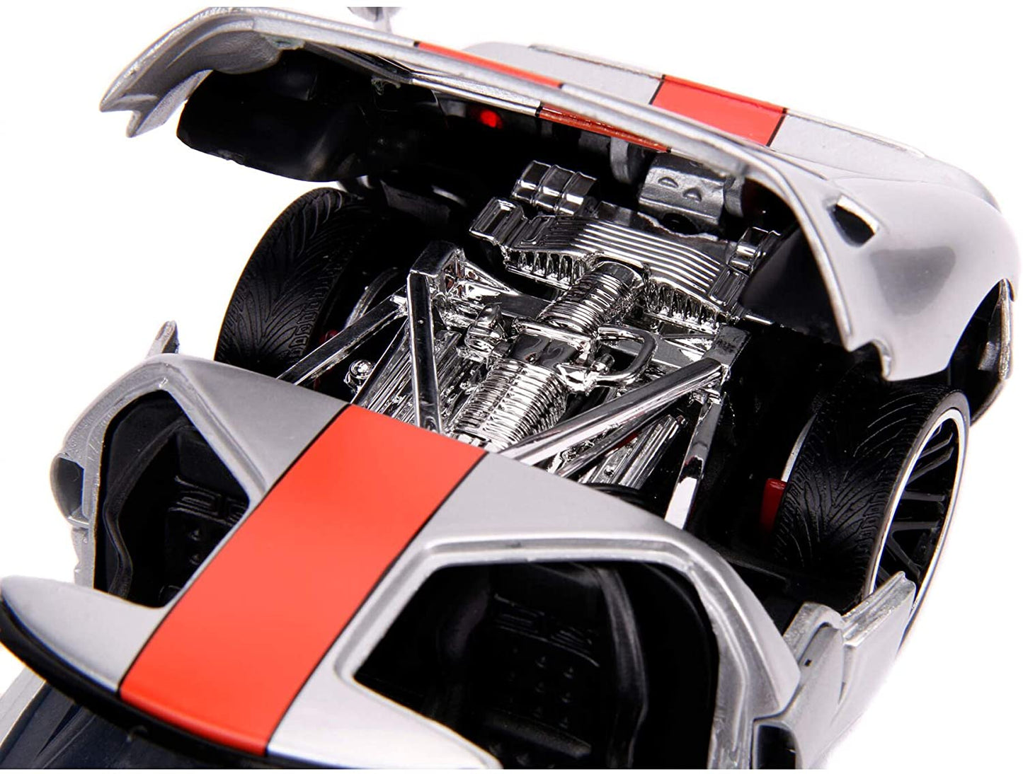 Jada Toys Bigtime Muscle 1:24 2005 Ford GT Die-cast Car Silver/Orange, Toys for Kids and Adults
