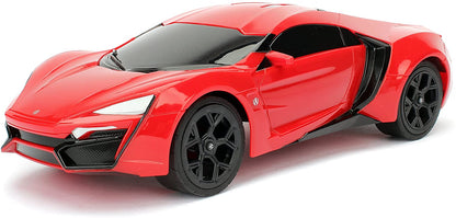 Jada Toys Fast & Furious Lykan Hypersport Radio Control Toy Vehicle - Ready to Run RC Car, Red, 1: 16 Scale