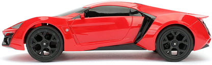 Jada Toys Fast & Furious Lykan Hypersport Radio Control Toy Vehicle - Ready to Run RC Car, Red, 1: 16 Scale