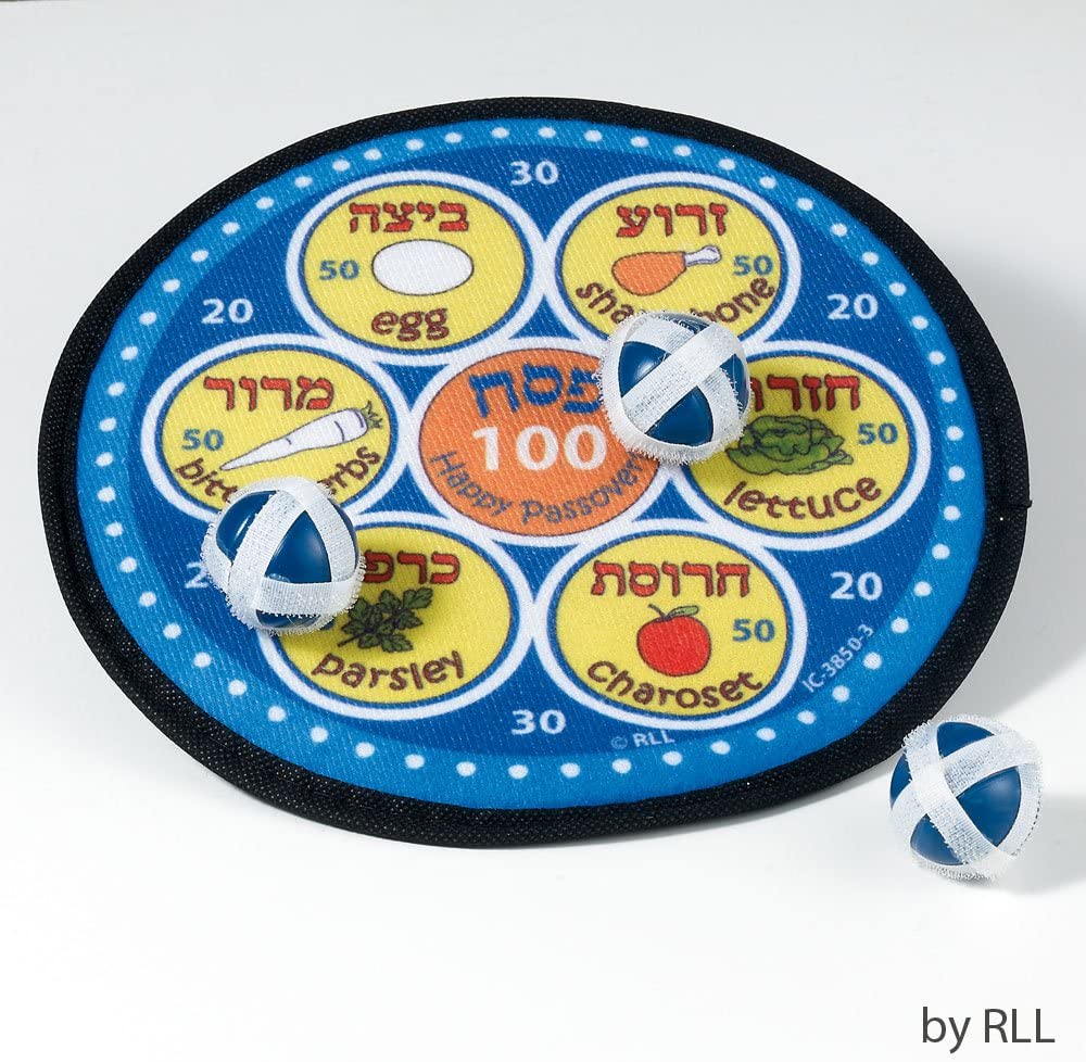 Jewish Seder Ball Toss Game With Velcro wrapped balls - Seder Plate game board!