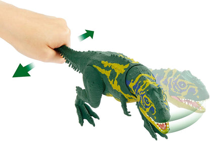 Jurassic World Sound Strike Majungasaurus Dinosaur Action Figure with Strike and Chomping Action, Realistic Sounds and Movable Joints