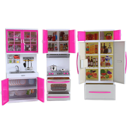 My Modern Kid's Mini Kitchen Toy Playset With Lights and Sounds - Feature: Stove, Kitchen Sink, and Refrigerator - Size 15" x 12.5"