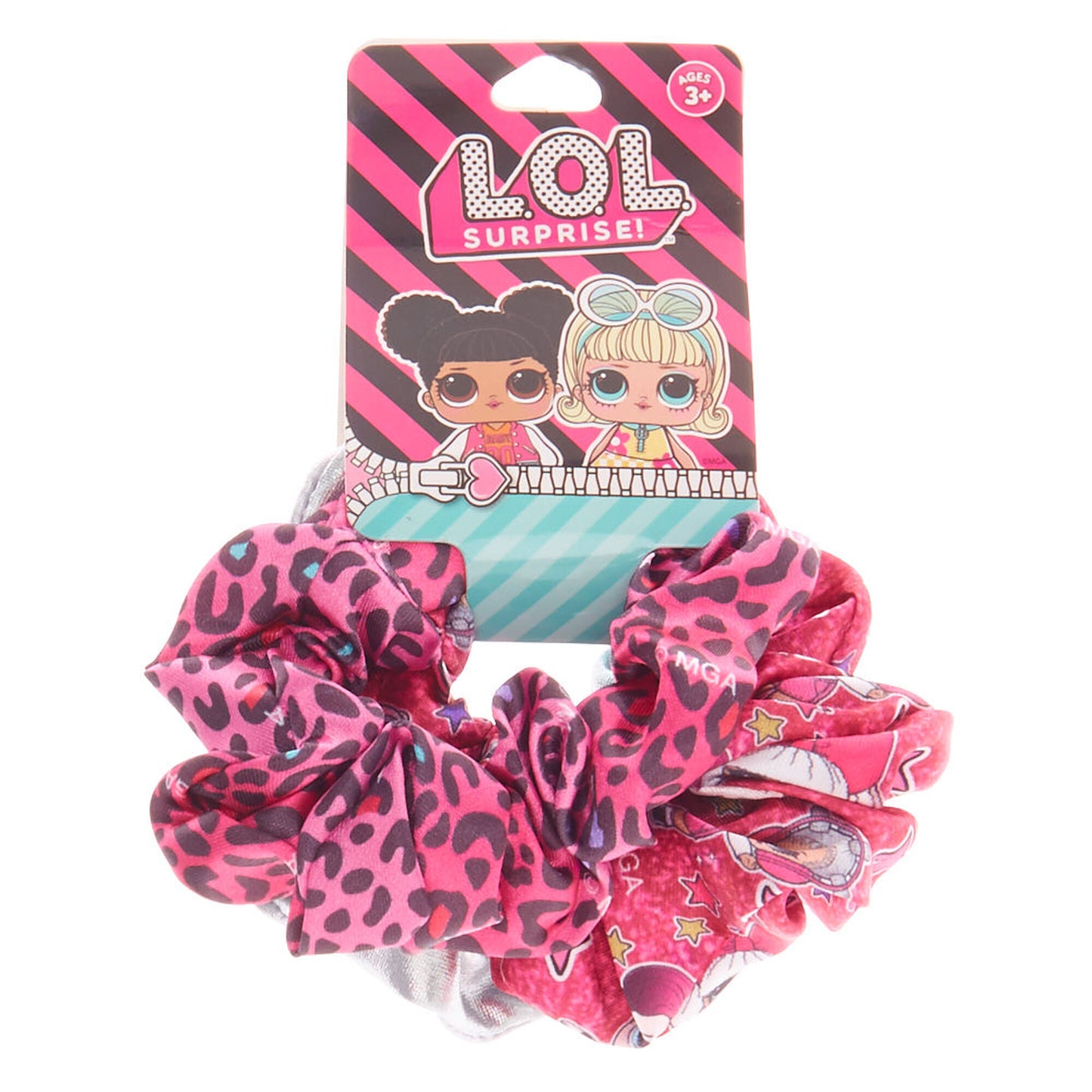 LOL Surprise Scrunchies Fabric Hair Elastics, 2 Piece Set
