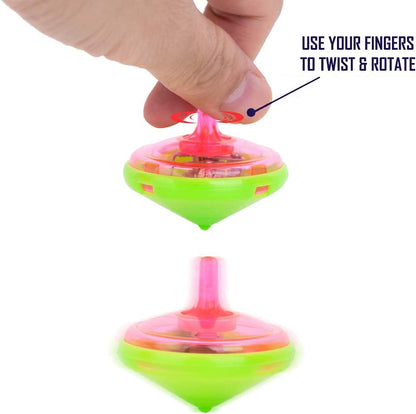LED Light Up Flashing Mini Spinning Dreidel with Gyroscope - Kids Novelty Spin Toys Party Favors (1 Count)