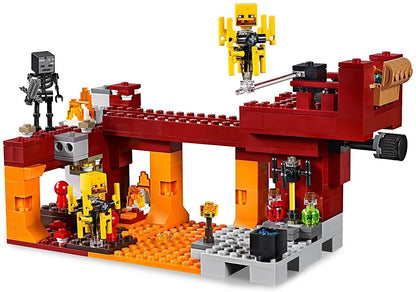 LEGO  21154 Minecraft The Blaze Bridge Building Set with Alex Minifigure, Wither Skeleton Figure, Lava and Blaze Mob Elements