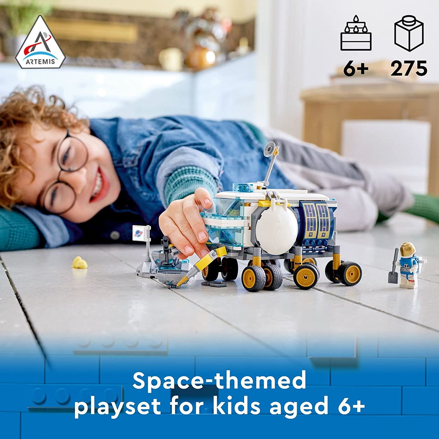 LEGO City Lunar Roving Vehicle 60348 Building Kit; Space Toy for Kids Aged 6 and Up; Includes a Planet Rover, Moon Meteorite Setting