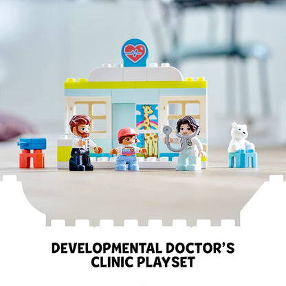 LEGO DUPLO Rescue Doctor Visit 10968 Educational Building Toy; Medical Clinic Playset for Preschooler Kids Aged 2+ (34 Pieces)