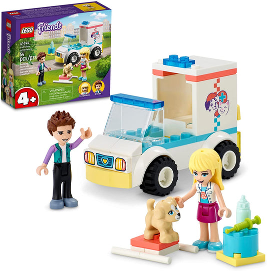 LEGO Friends Pet Clinic Ambulance 41694 Building Kit; Birthday Gift for Kids Comes with Children’s Vet Kit; Animal Rescue Toy Playset for Kids Aged 4 and up (54 Pieces)