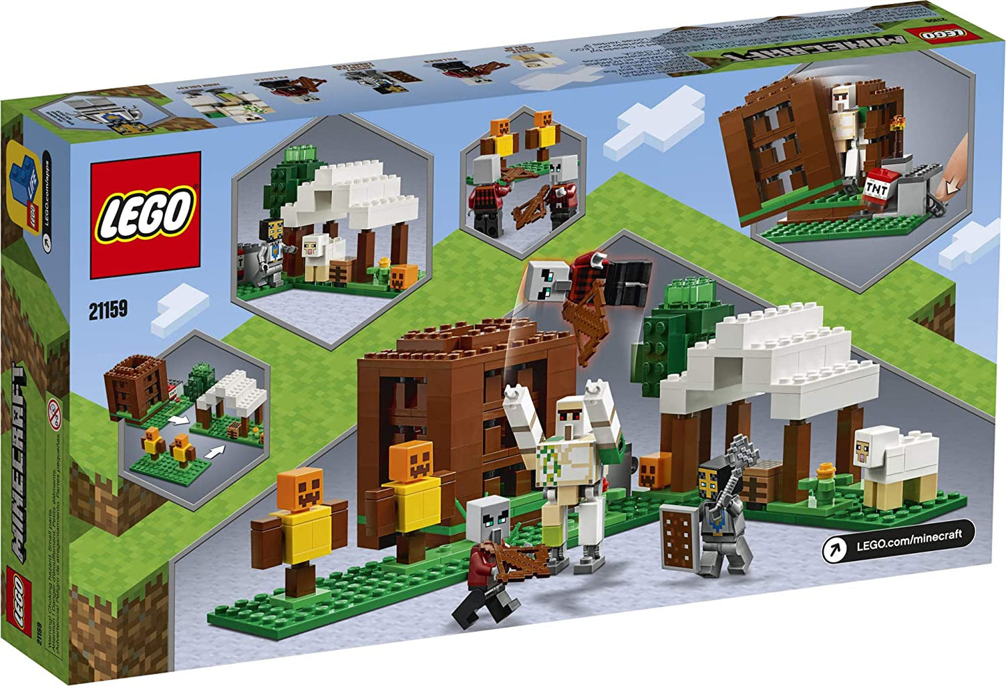 LEGO Minecraft The Pillager Outpost 21159 Awesome Action Figure Brick Building Playset for Kids Minecraft Gift, New 2020 (303 Pieces)