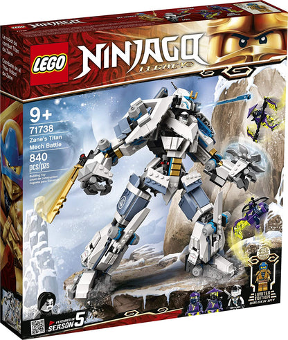LEGO NINJAGO Legacy Zane’s Titan Mech Battle 71738 Ninja Toy Building Kit Featuring Collectible Minifigures, New 2021 (840 Pieces)