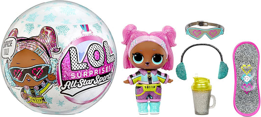 LOL Surprise All-Star Sports Series 5 Winter Games Sparkly Collectible Doll with 8 Surprises, Mix & Match Accessories