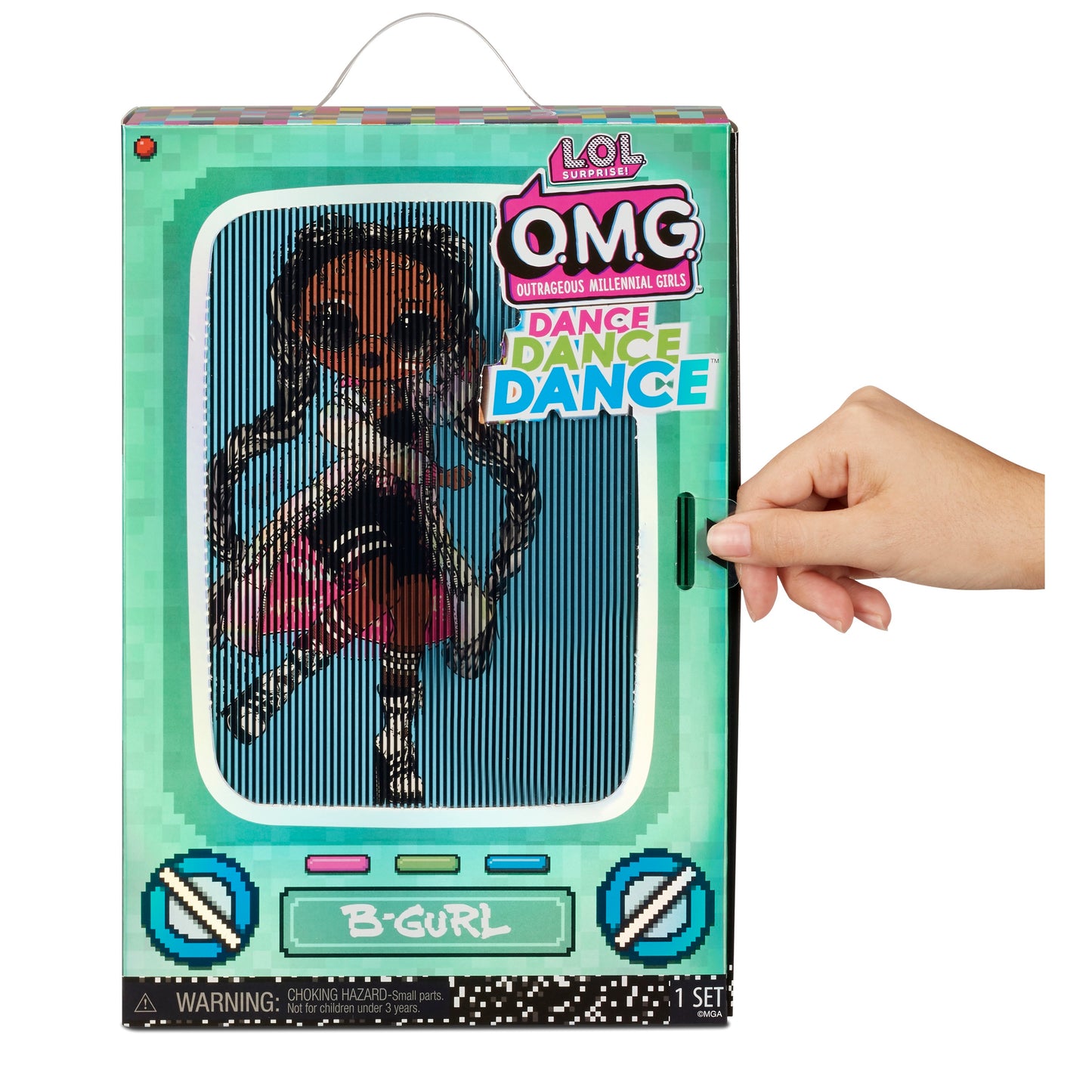 LOL Surprise OMG Dance Dance Dance B-Gurl Fashion Doll with 15 Surprises Including Magic Blacklight, Shoes, Hair Brush, Doll Stand