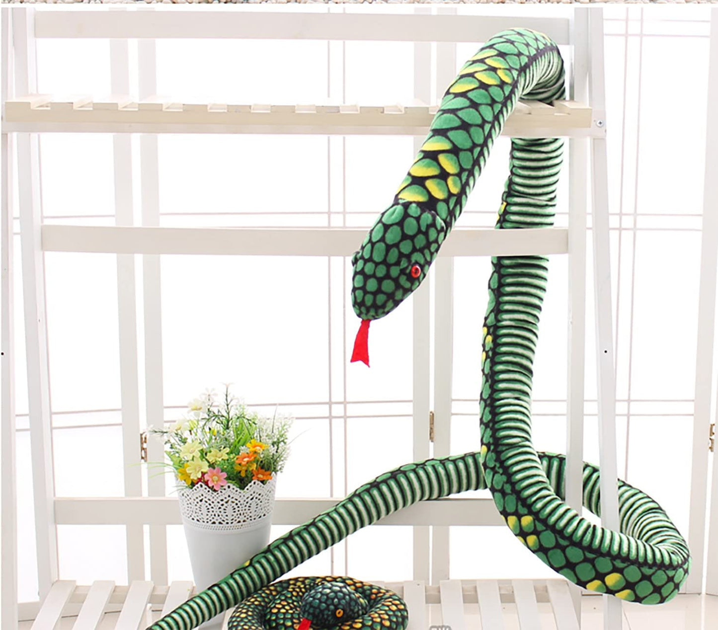 Snake Stuffed Animal Plush Giant Anaconda Realistic Kids Toys Green 67 Inches