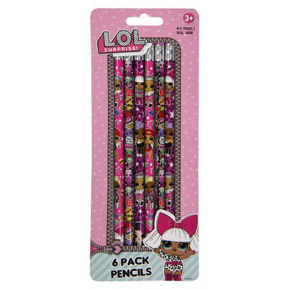 Licensed L.O.L Surprise 6 Pack stylish Wood pencils Set - Great Back to School LOL Surprise Gift
