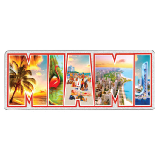 Miami Landscape Foil Magnet, Souvenir Gift - Fridge & Home Magnet 4.5" (1Pcs)