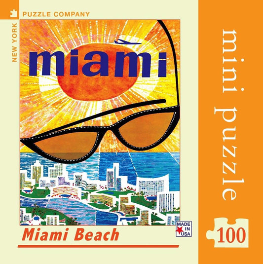 New York Puzzle Company - American Airlines Miami Beach Mini - 100 Piece Jigsaw Puzzle