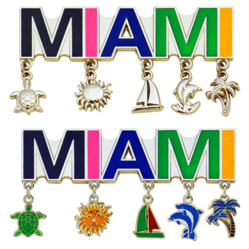 Miami Florida Charm Magnet , Souvenir Gift - Fridge & Home Magnet 4.5" (1Pcs)