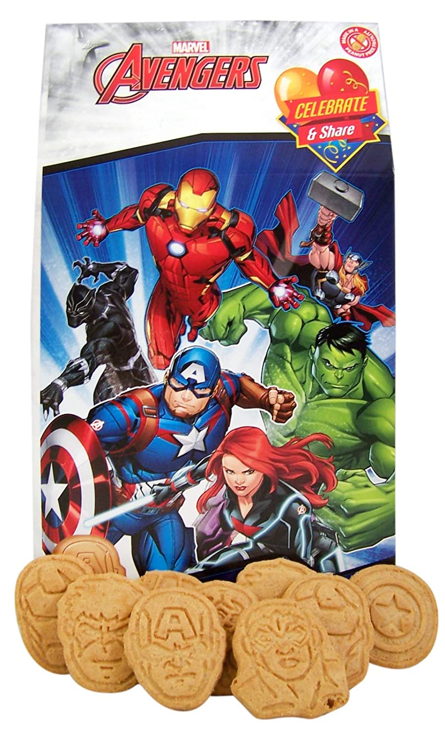 Marvel Avengers Character Shaped Honey Graham cookie Cracker Snacks for Kids, 7 oz - Kosher Dairy.