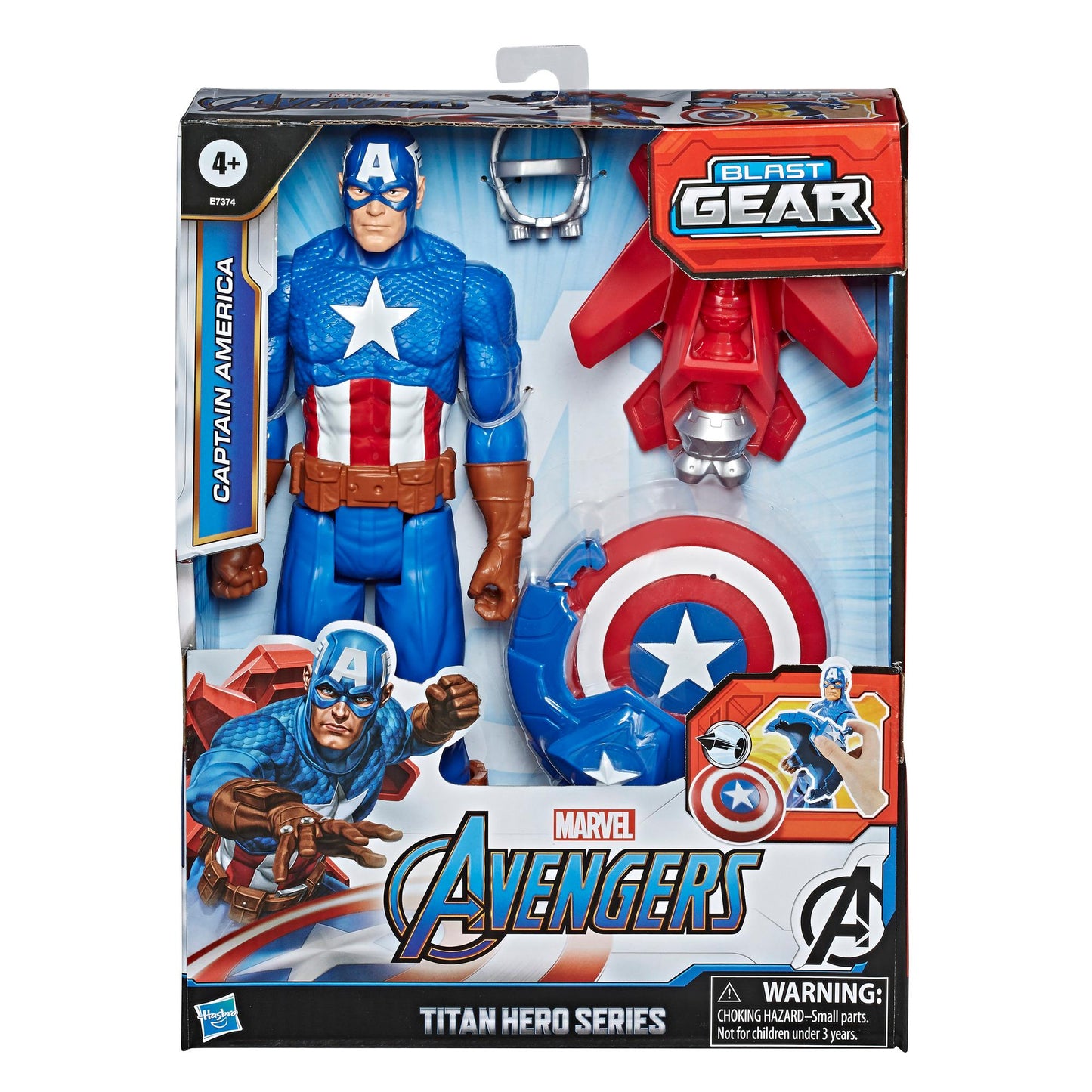 Marvel Avengers Titan Hero Series Blast Gear Captain America Action Figure Playset