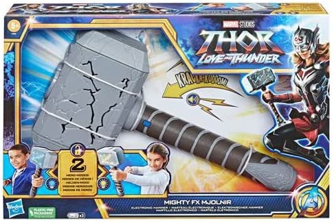 Marvel Studios’ Thor Love and Thunder Mighty FX Mjolnir Electronic Hammer Roleplay Toy with Lights, Sound FX, Toys for Kids Ages 5 and Up