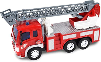 Maxx Action Lights & Sounds Firetruck Vehicle with Extendable Ladder and Friction Motor