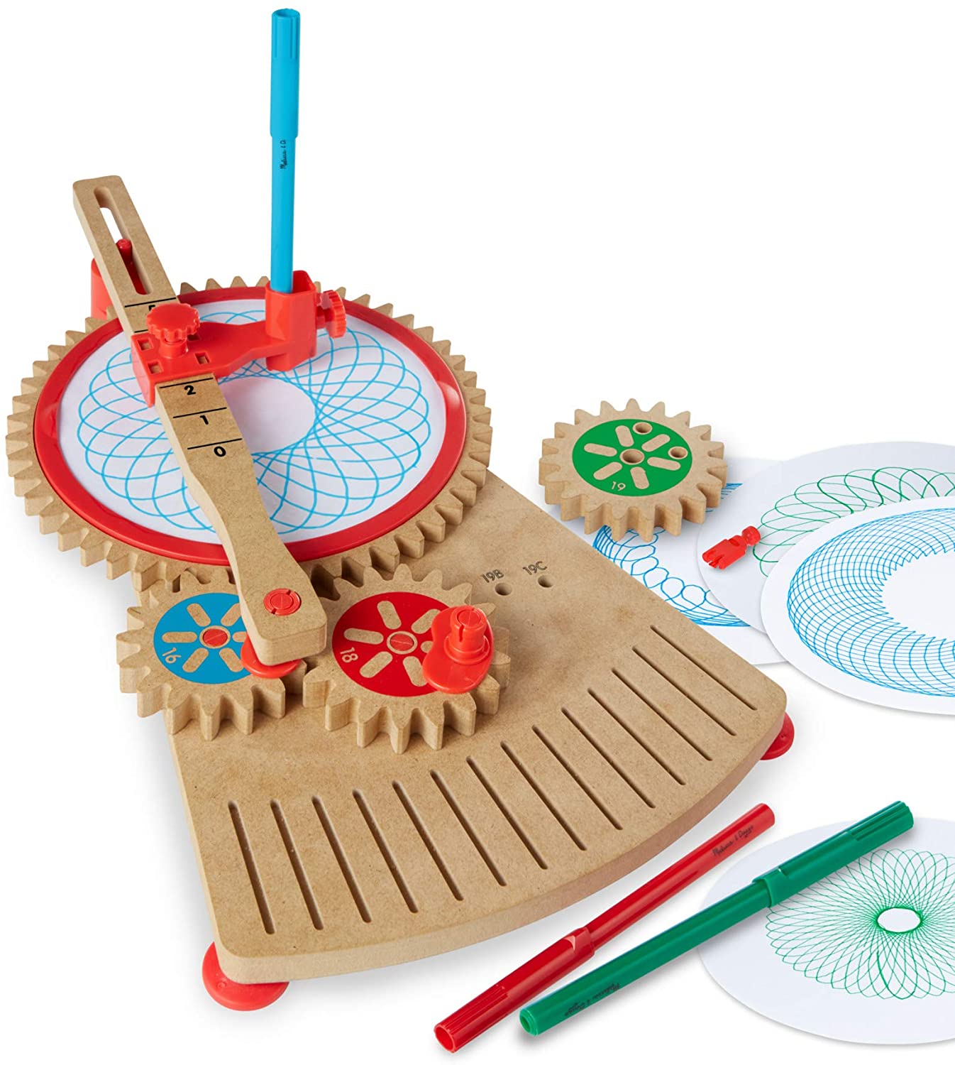 Melissa & Doug Innovation Academy Art Gears Wooden Build-and-Play Drawing Machine