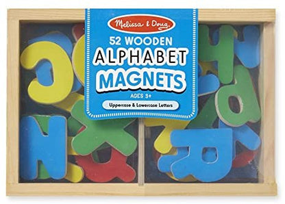 Melissa & Doug Magnetic Wooden Alphabet Set, 52 Pieces