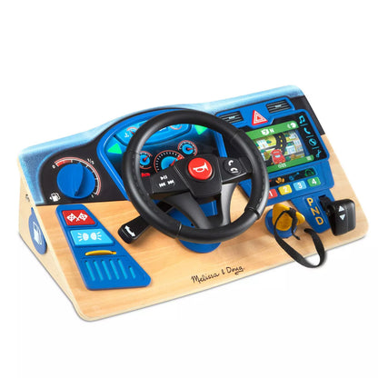 Melissa & Doug Vroom & Zoom Pretend Driving - Interactive Wooden Dashboard Pretend Play Driving Toy