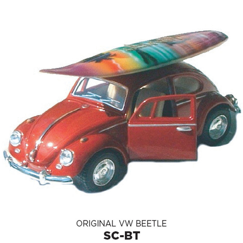 Miami FL Die-Cast New 1967 VW Classical Beetle Vehicle With Surfboard - Great Miami Gift (1Pcs)