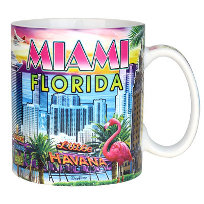 Miami Florida Skyline Coffee/Tea Mug - Large 18 oz Full Wrap Mug