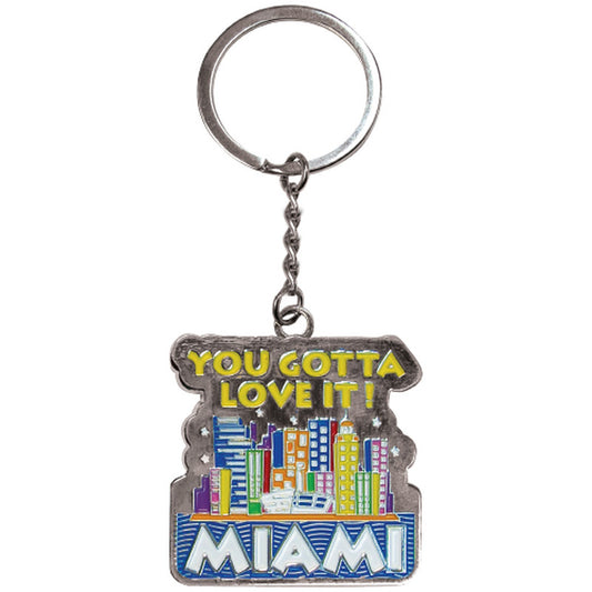 Miami You Gotta Love It Metal Keychain - Travel Souvenir Gift, Multicolor (1Pcs)