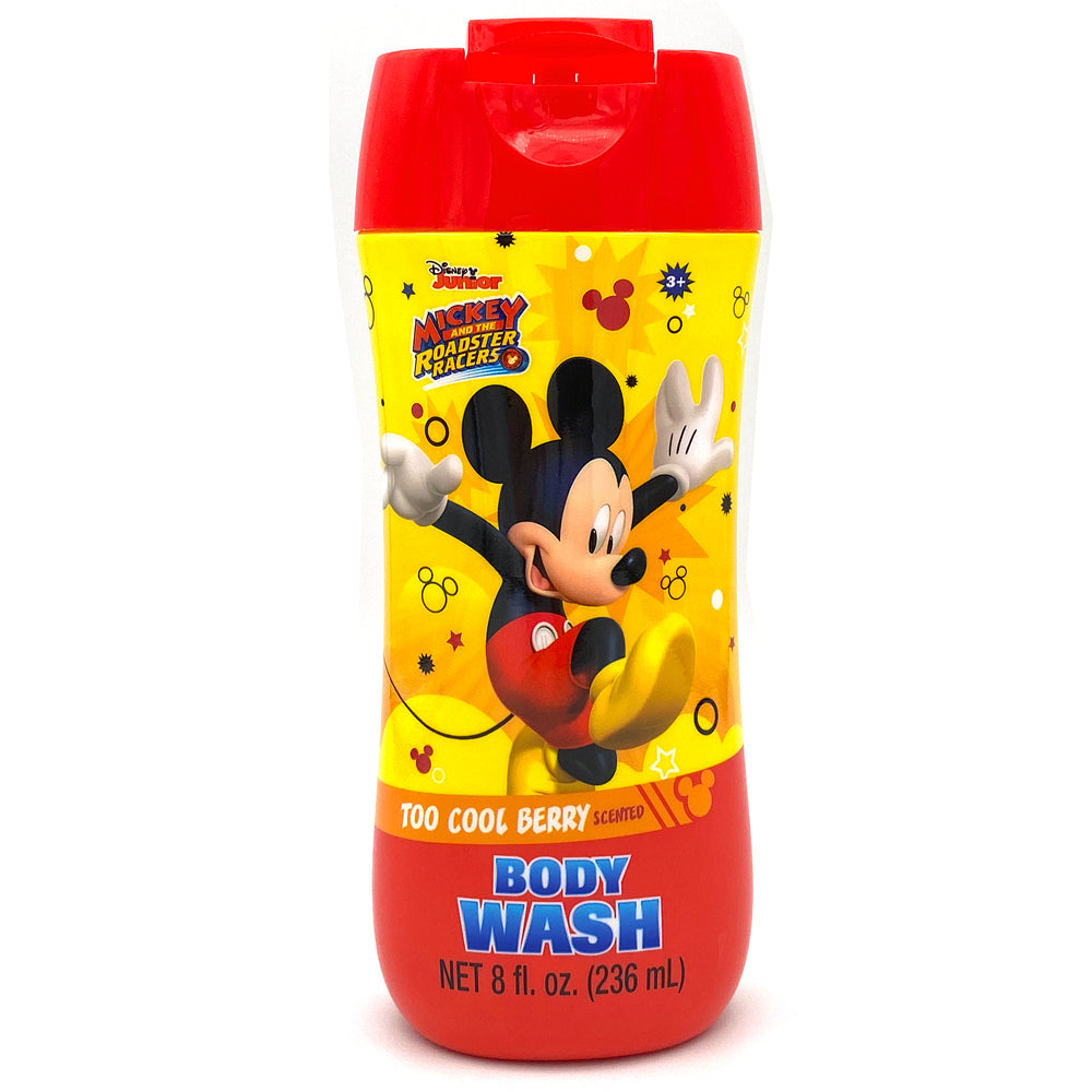 New Mickey Body Wash 8oz in Flip Top Bottle With Cool Berry Scented