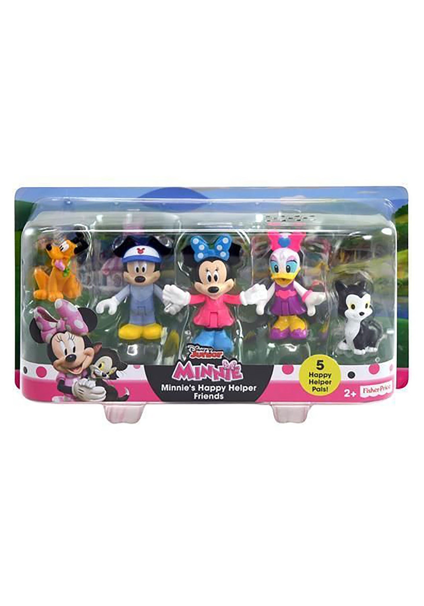 Fisher-Price Disney Junior Minnie, Happy Helpers Racing Pals - Minnie, Daisy, Mickey, Figaro, and Pluto Figures