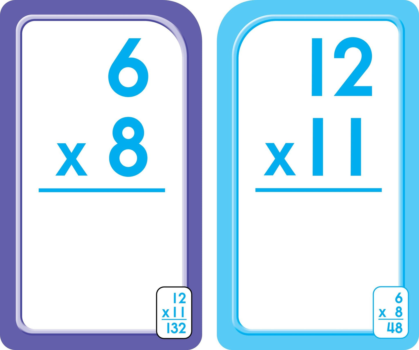 Multiplication 0-12 Flash Cards - Ages 8+, 3rd Grade, 4th Grade, Elementary Math, Multiplication Facts, Common Core