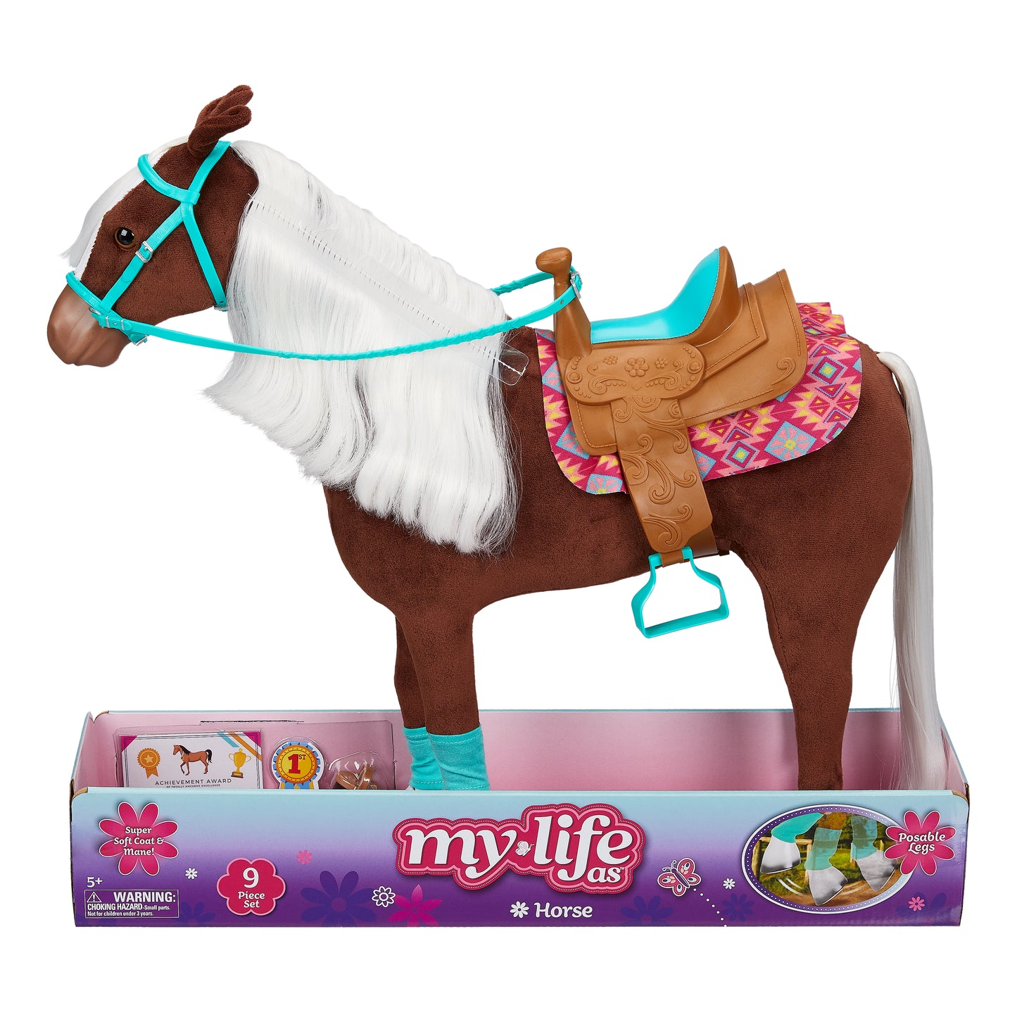 My Life As 18-inch Poseable Horse Doll Play Set for 18" Dolls, 9 Pieces Included, Random Colors Pick