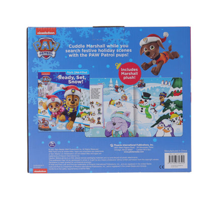 Nickelodeon Paw Patrol Book & Plush - Ready, Set, Snow! Holiday Gift Set - First Look and Find Activity Book with Marshall Plush! Board book