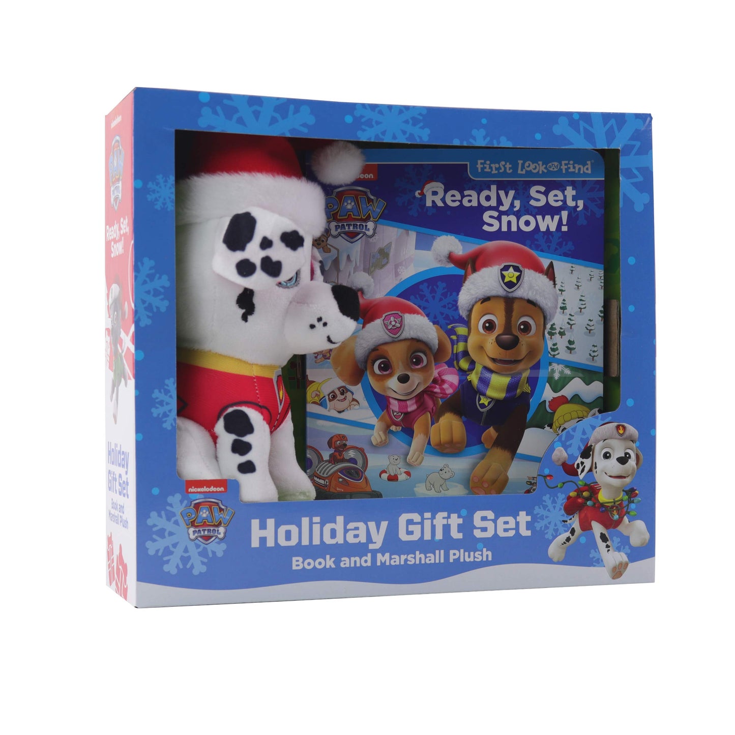 Nickelodeon Paw Patrol Book & Plush - Ready, Set, Snow! Holiday Gift Set - First Look and Find Activity Book with Marshall Plush! Board book