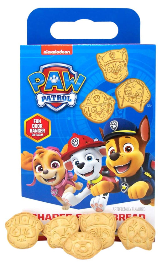 Nickelodeon Paw Patrol Character Shaped Shortbread Cookies And A Bonus Door Hanger, 7 Ounce - Kosher Dairy.