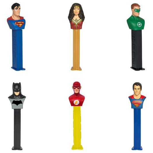 PEZ Batman, Wonder Woman, 2 Styles Superman, Flash, Green Lantern Candy Dispenser - DC Comics Justice League