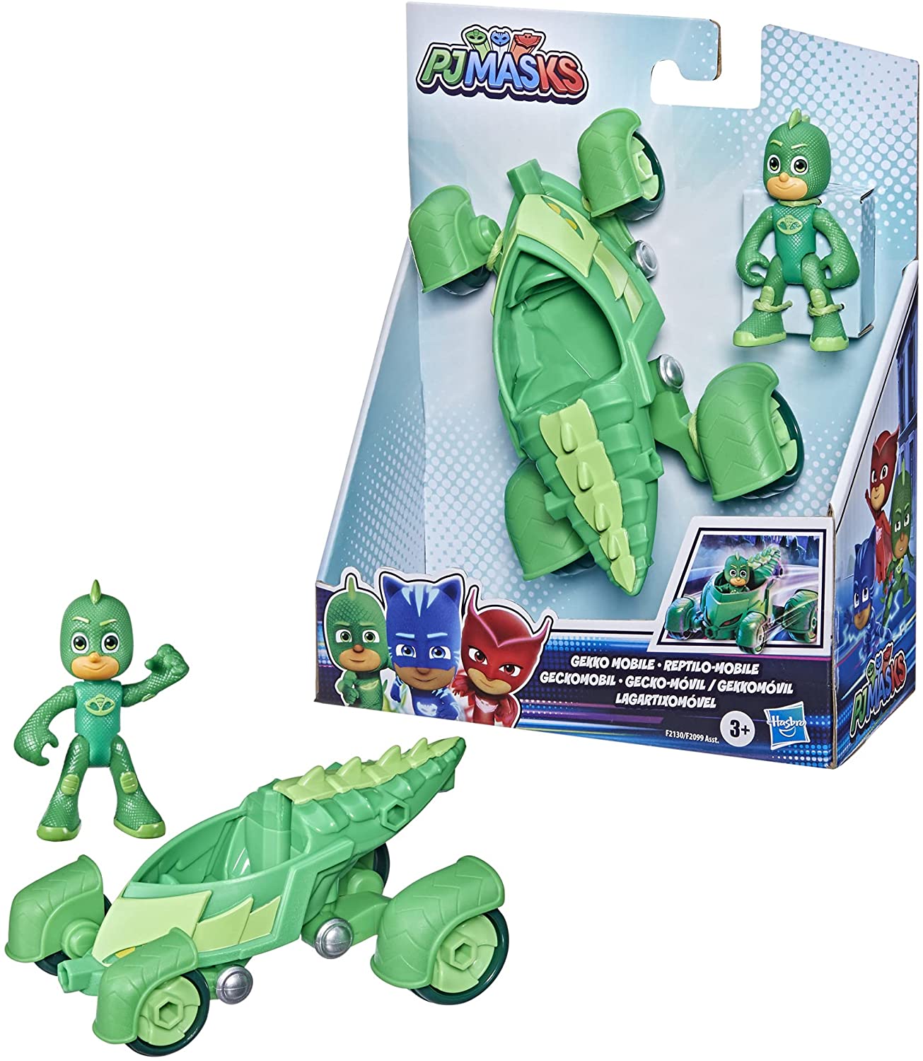 PJ Masks Gekko-Mobile Preschool Toy, Gekko Car with Gekko Action Figure for Kids Ages 3 and Up