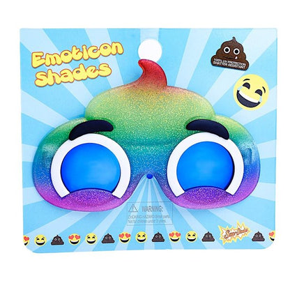 Party Costumes - Sun-Staches - Kids Lil' Emoji Rainbow Poop Kids Sunglasses, UV400 Multicolor
